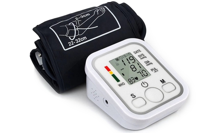 Image 5: Arm Blood Pressure Monitor; Large LCD, 2-User Memory, Adjustable Cuff