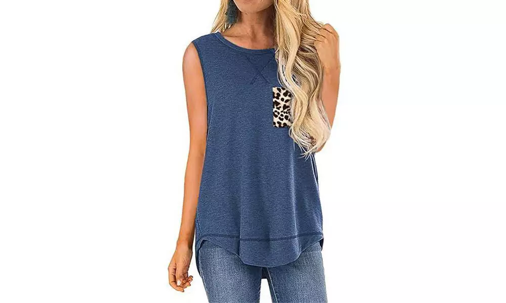 Leo Rosi Women's Leopard Pocket Tank Top - Second Medium
