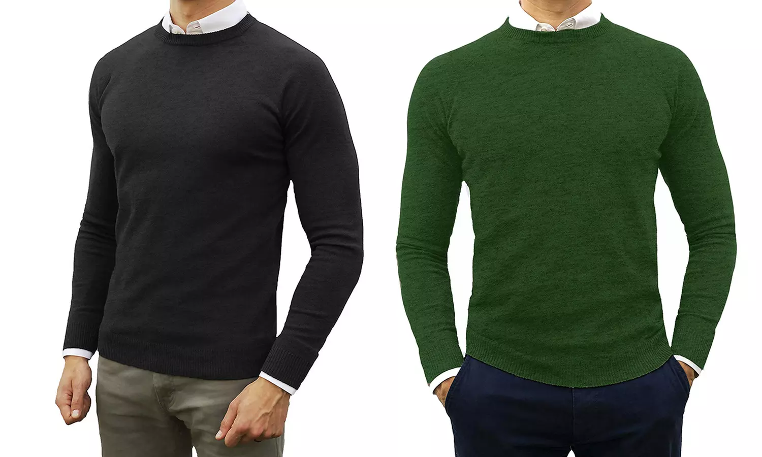 Set di 2 maglioncini girocollo in cashmere e lana