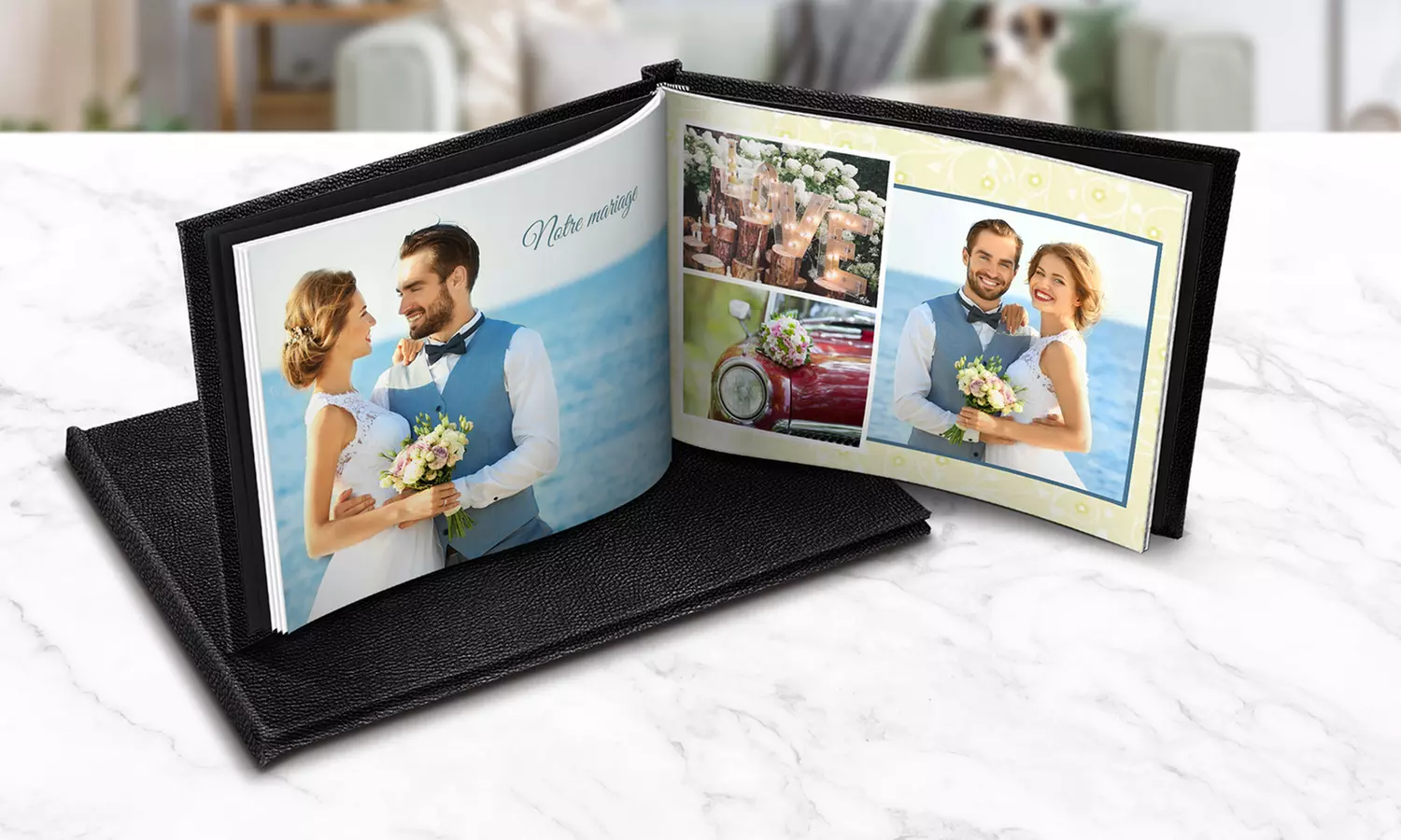 Livre photo en cuir personnalisable