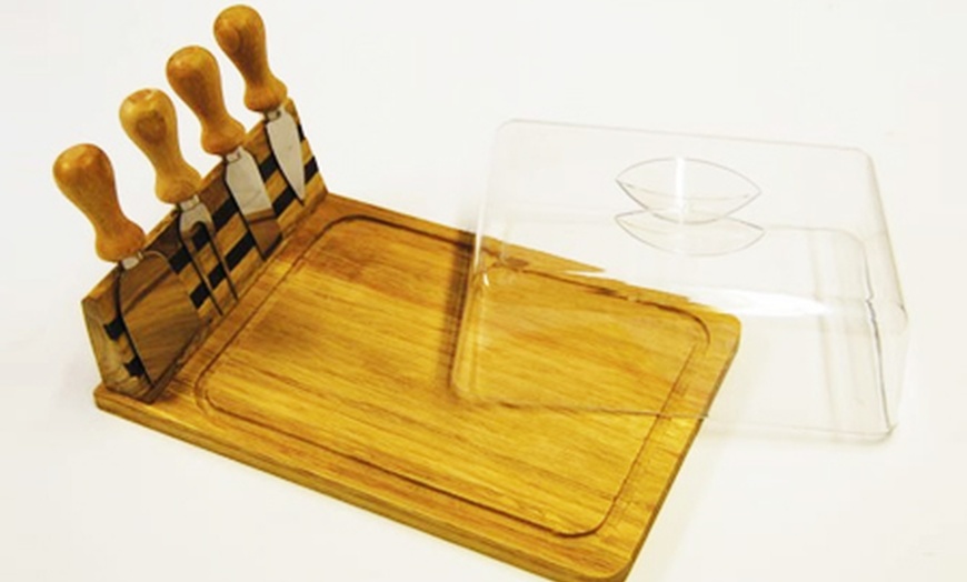 Image 1: Cheese Board and Knife Set