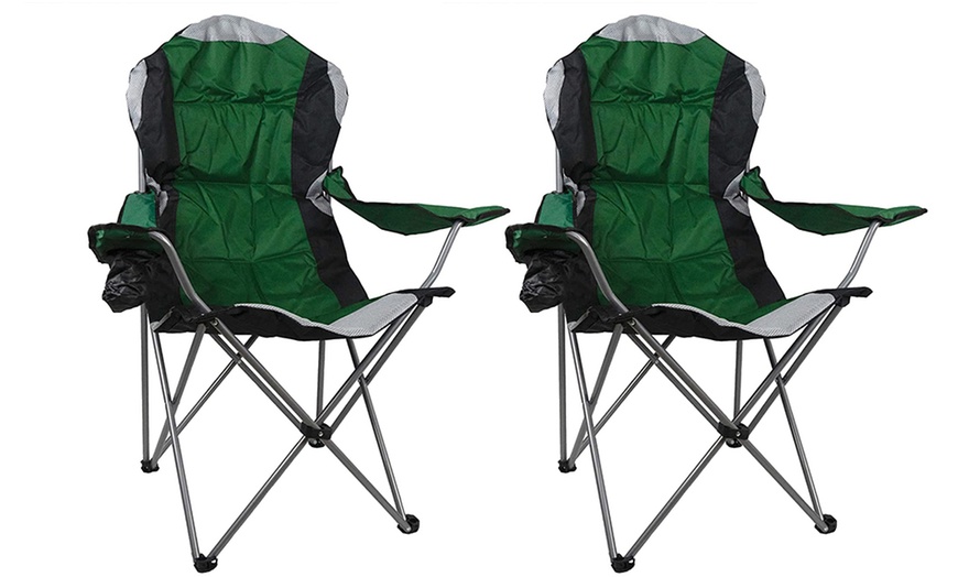 Image 8: Folding Camping Chairs Padded with Cup Holder