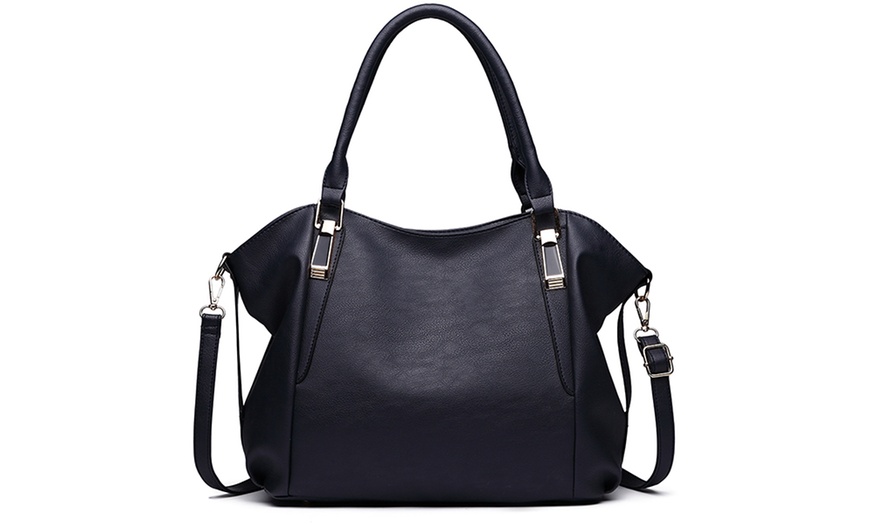 Image 15: PU Leather Hobo Shoulder Bag Tote Bag