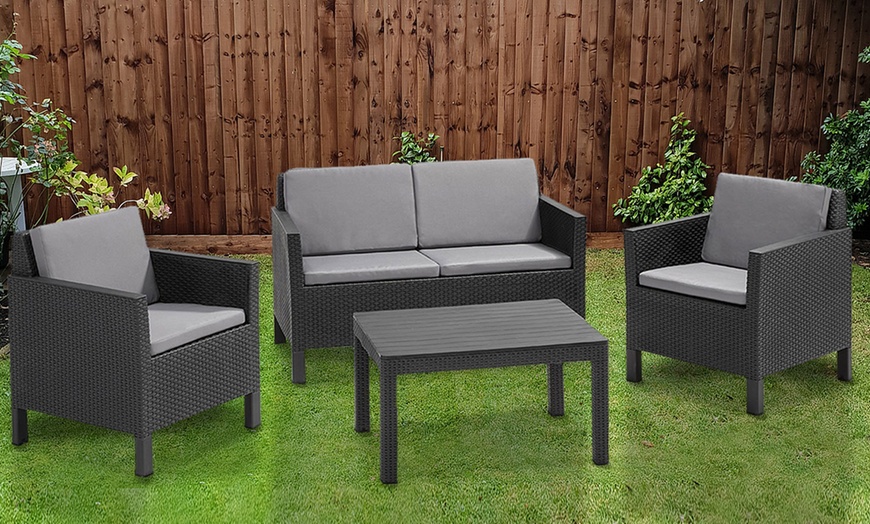 Image 2: Keter Chicago 4 Seater Garden Patio Lounger Set