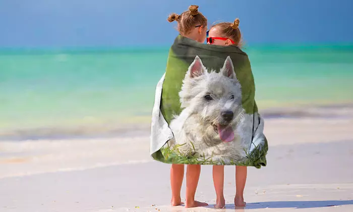 1x oder 2x Strand-/Badetuch oder Stofftaschemit eigenem Foto