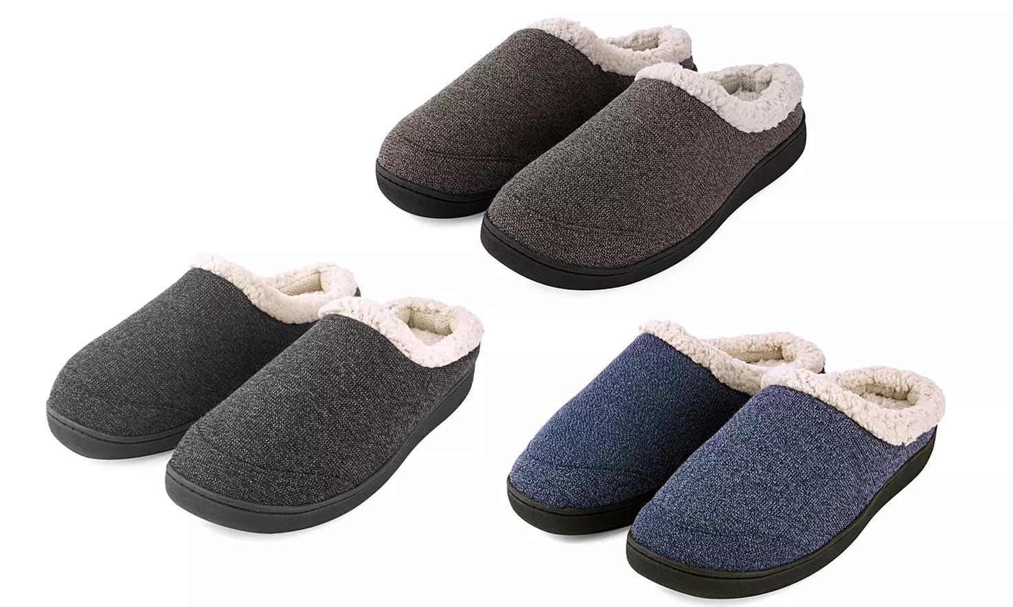 DS Collection Men's Memory Foam Anti-Slip Slippers - Primary Image