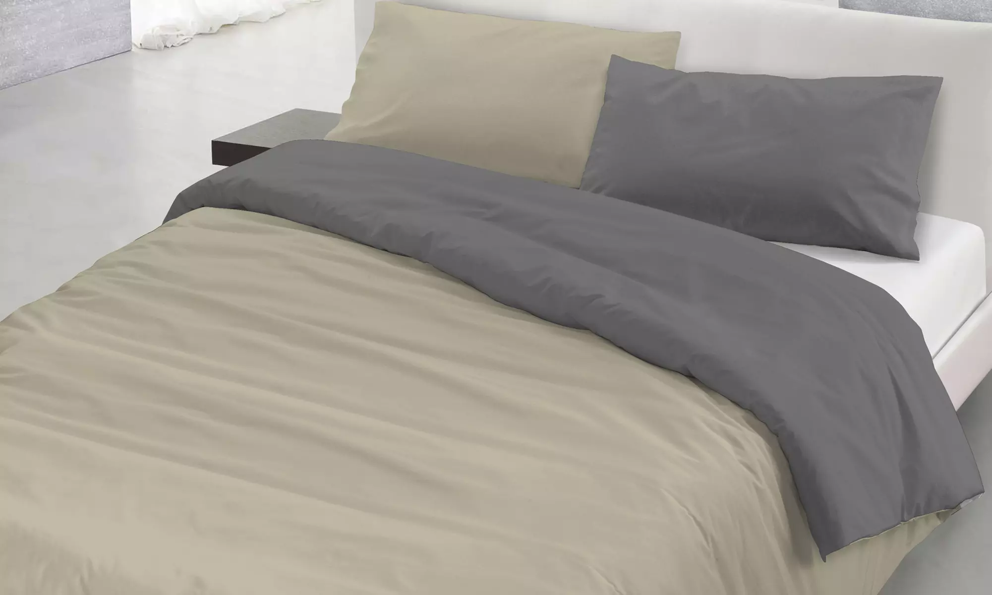 Ensemble housse de couette "Couleur naturelle"