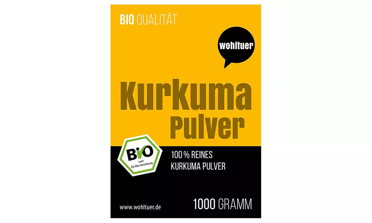 500 g, 1000 g oder 2000 g Wohltuer 100% Reines Kurkuma-Pulver - Second Medium