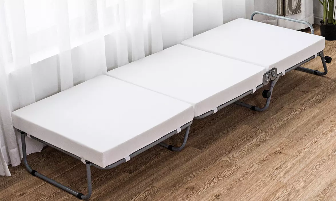 Folding Convertible Ottoman Bed with Casters - Primary Image