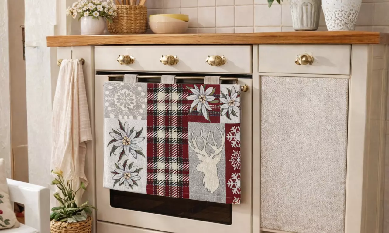 Copriforno cucina universale in ciniglia