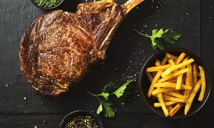 Share a 1kg or 2kg Tomahawk Steak Meal with Cocktails or Wine!