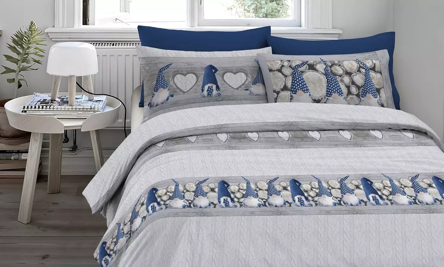 Flanell-Bettwäsche-Set mit winterlichem Motiv