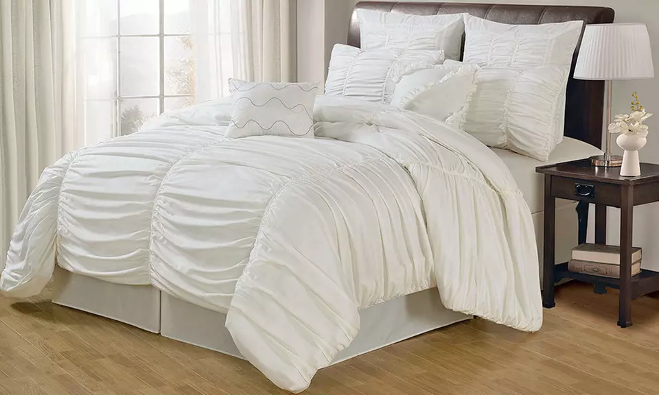 Danielle 8-Piece Ruched Comforter Set; Queen or King Size from $69.99–$79.99 - Primary Image