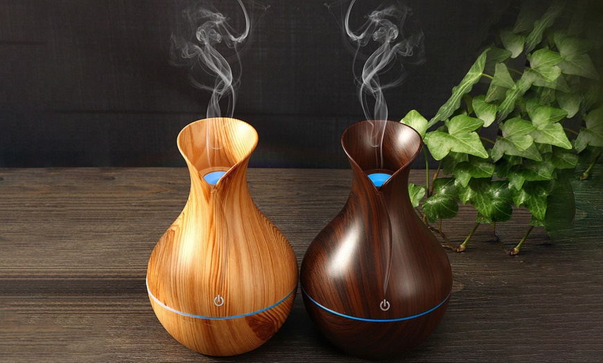 Image 3: USB Wood Grain Air Humidifier
