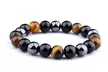 1x, 2x oder 4x Unisex-Armband „Dreifacher Schutz“ mit Tigerauge, Hämatit und schwarzem Obsidian inkl. Versand - Second Medium