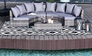 Outsunny Half Moon Circle Rattan Outdoor Furniture Set