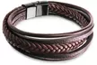 Men's Leather Bracelet with Magnetic Clasp by Akor - Second Medium