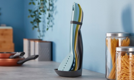 Set 6 utensili da cucina in nylon con poggia cucchiaio Cooks Professional