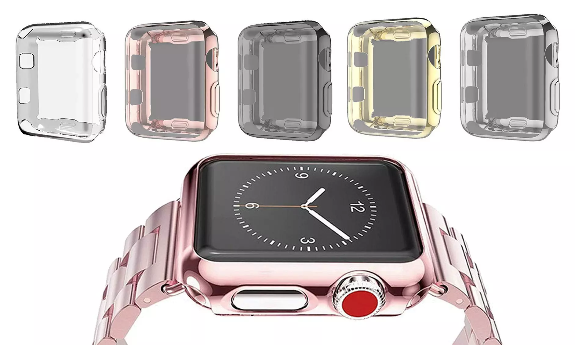 Waloo Electroplate Case for Apple Watch Series 1, 2, & 3 (2-Pack) - Primary Image