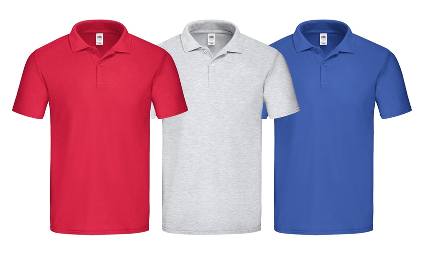 Image 1: 3er-Pack Fruit of the Loom Baumwoll-Poloshirts für Herren