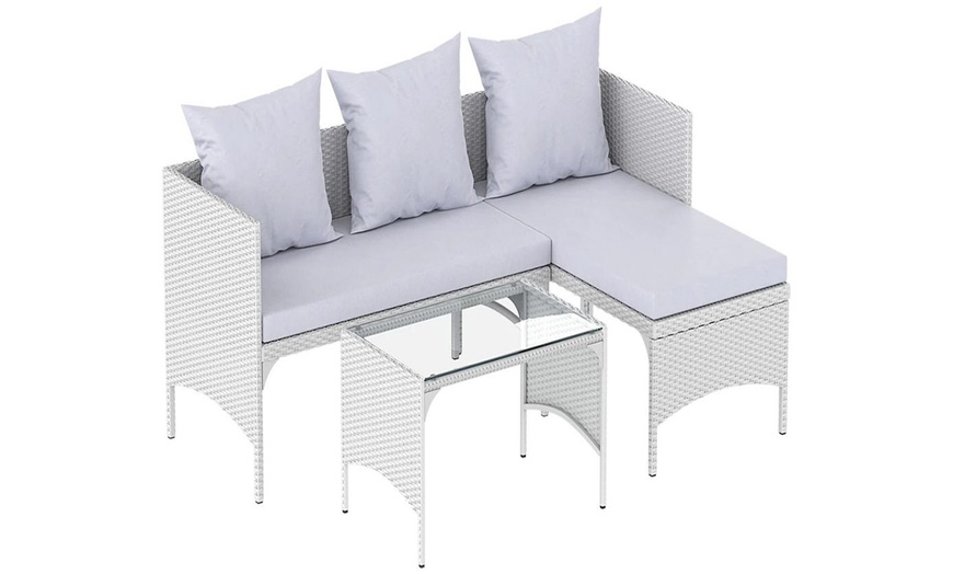 Image 4: Three-Piece Rattan Effect Furniture Set