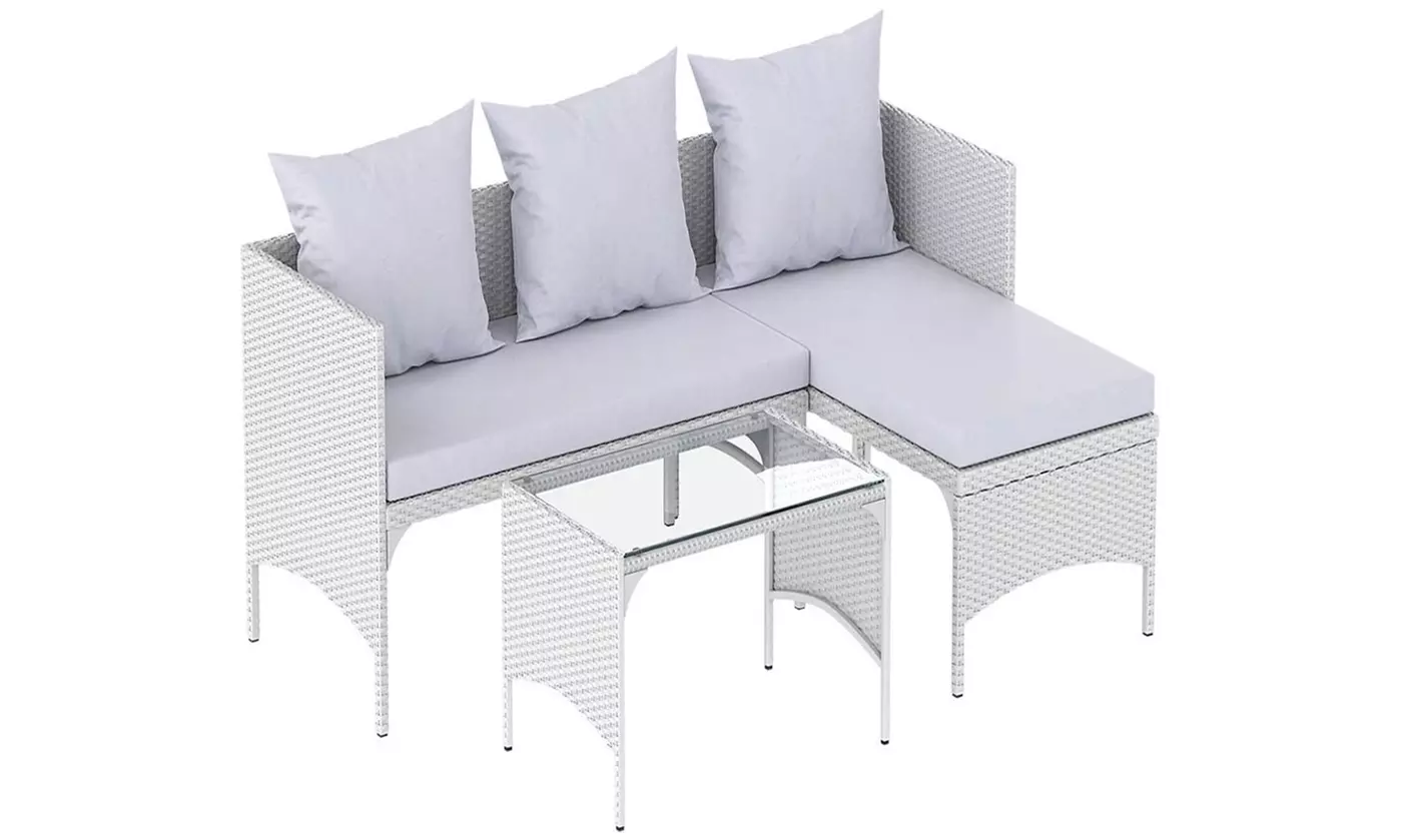 Three-Piece Rattan Effect Furniture Set