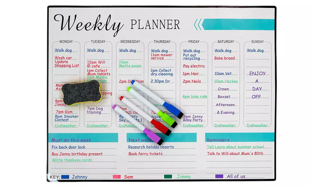 One or Two Magnetic Whiteboard Weekly Planners - Primary Image
