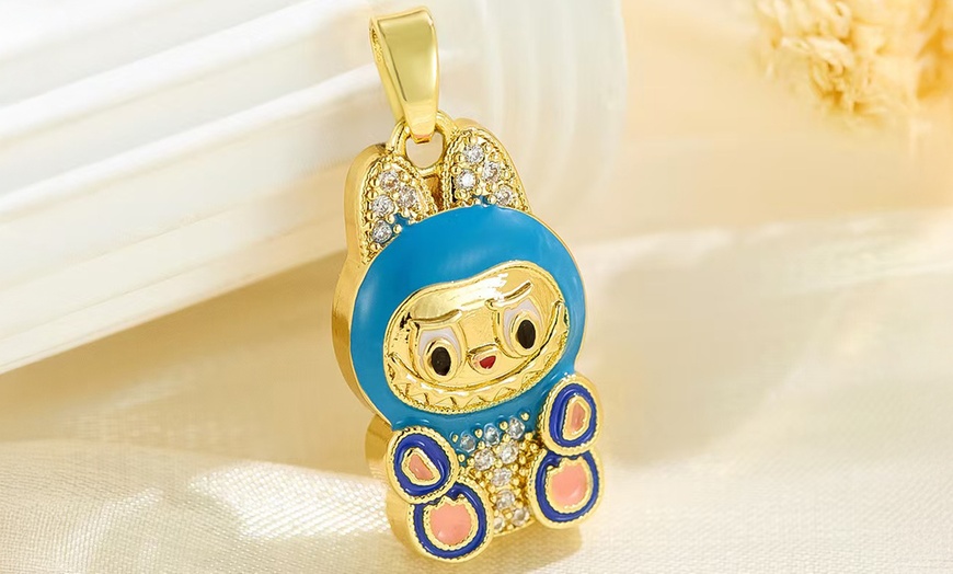 Image 5: Stanley - BTS x Labubu Gold Enamel Pendant Necklace
