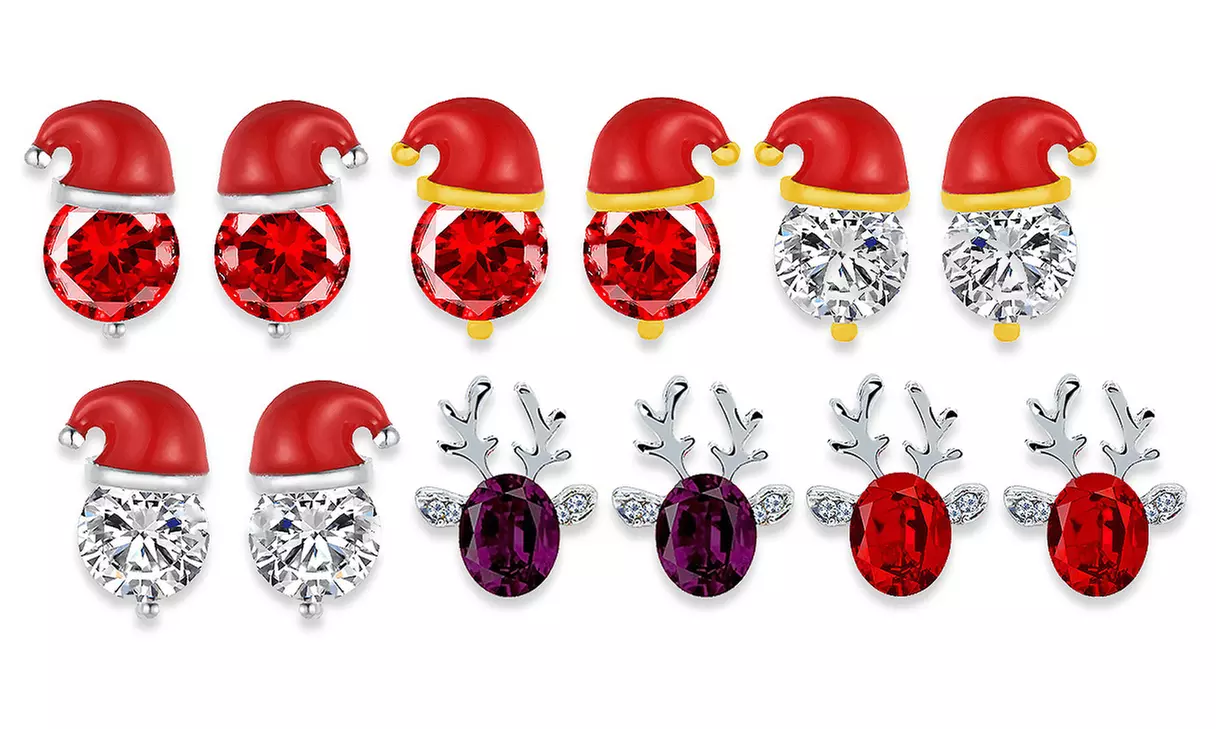 Paires de boucles d'oreilles au design de père Nöel ou renne - Primary Image