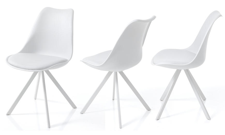 Image 4: Oresteluchetta Lot de 4 chaises avec sièges rembourrés SMART SLIM