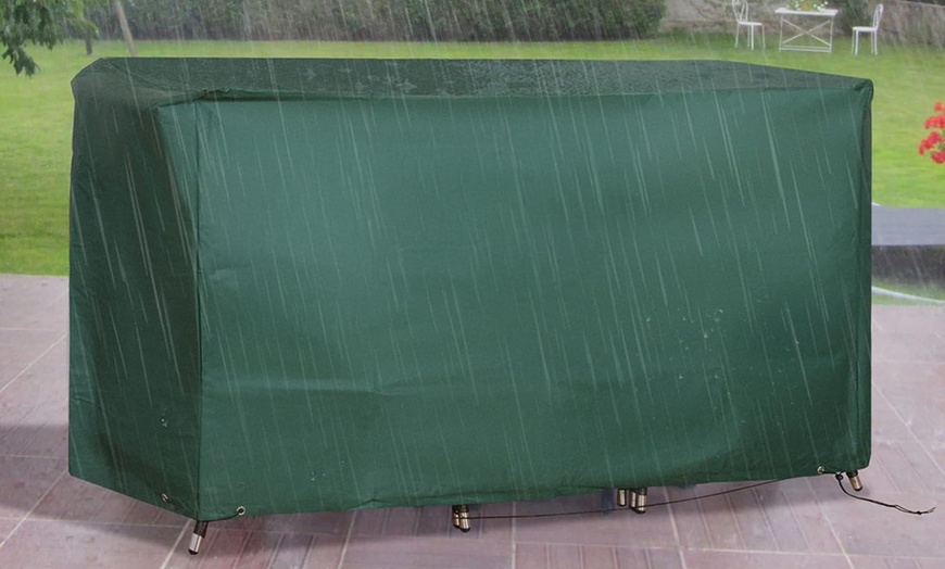 Image 8: Outsunny Three-Piece Outdoor Rattan-Effect Bistro Set 