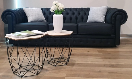 Set di 2 tavolini d'arredamento Hexagon Cribel con struttura in metallo