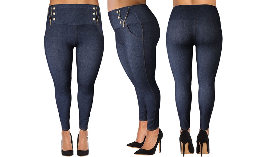 Image 8: Plus Size Denim Jeggings