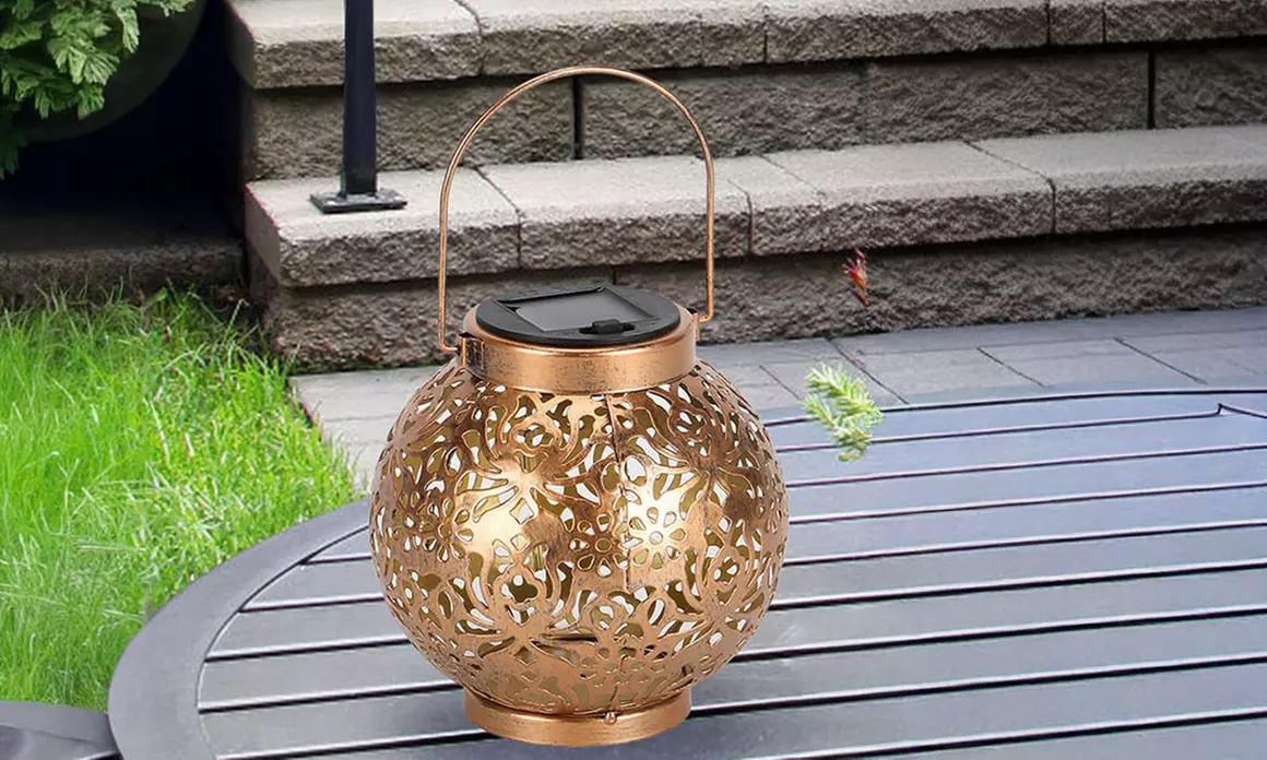 ItBelongs2U Waterproof Metal LED Solar Garden Hanging Tabletop Lamp