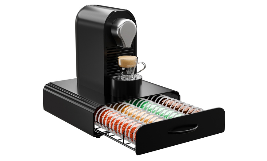 Image 7: Homiu Coffee Pod Storage Drawer for Nespresso, Tassimo or Vertuo