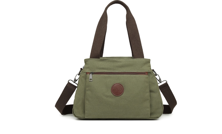 Image 19: Kono Canvas Multi-Function Cross Body Bag