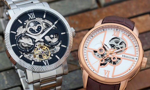 Heritor automatic skeleton watch sale