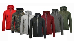 Men's Full Zip Solid & Camo Slim Fit Tech Fleece Hoodies