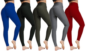 High-Waist Honeycomb Textured Seamless Leggings