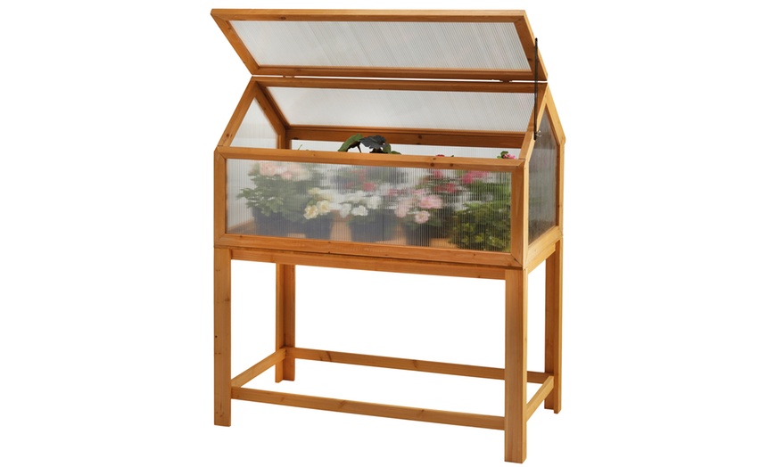 Image 4: Garden Grow Raised Wooden Cold Frame with Optional Legs