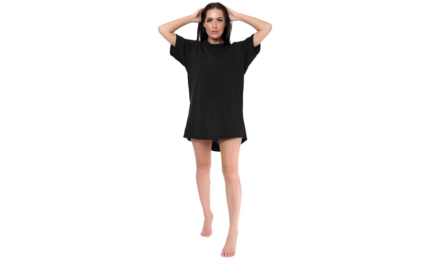 Image 3: Women's Plain Nightwear Nighty T-Shirt