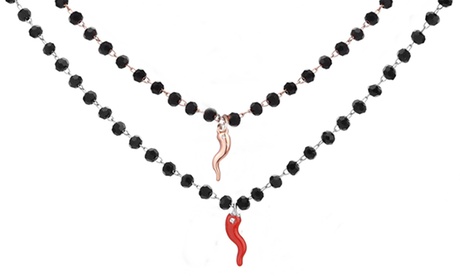 Collana Rosario con charm disponibile in 4 colori