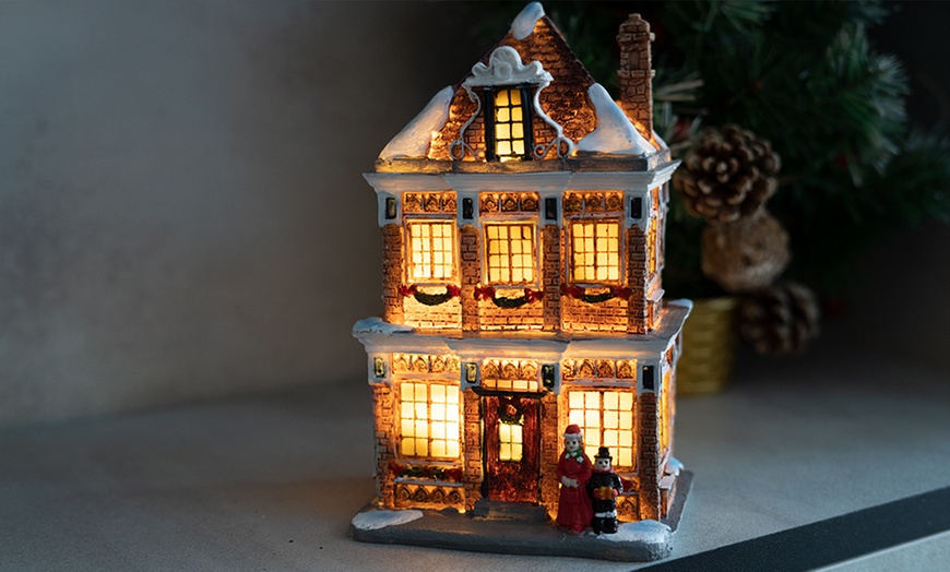 Image 3: One or Two Illuminated LED Resin Christmas Houses