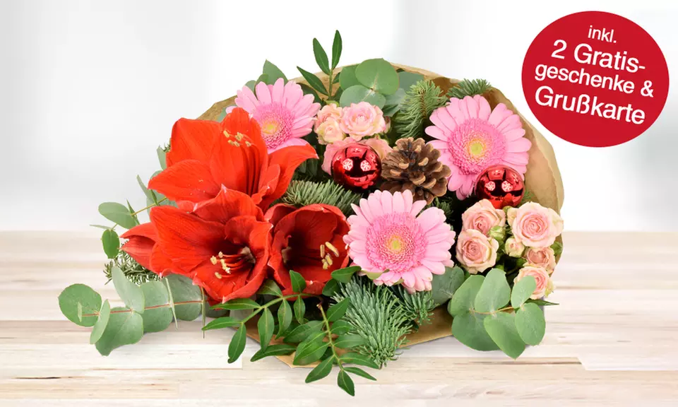 Weihnachtlicher Blumenstrauß „Adventszauber“