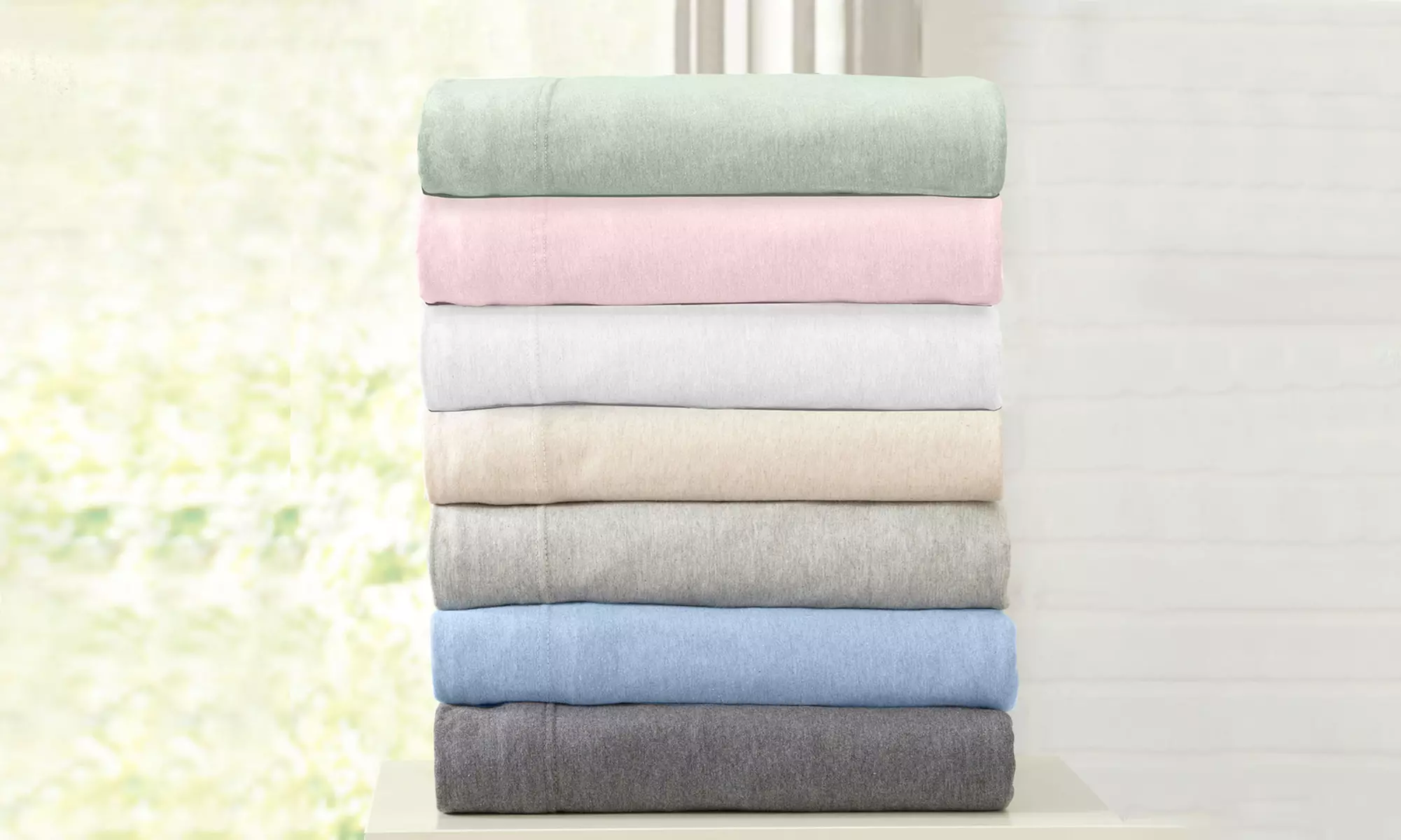 Cotton-Rich Great Bay Home Jersey Knit Sheet Set - Primary Image