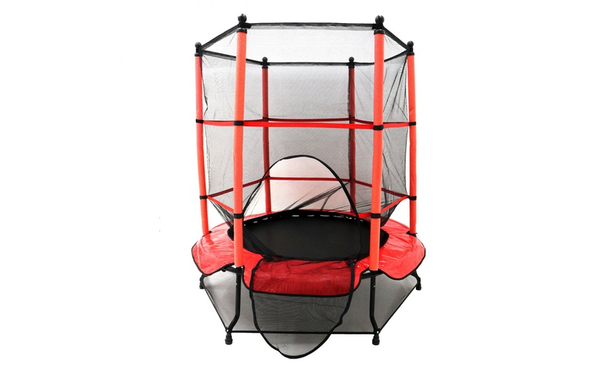 Image 3: Kids' Trampoline with Safety Net 