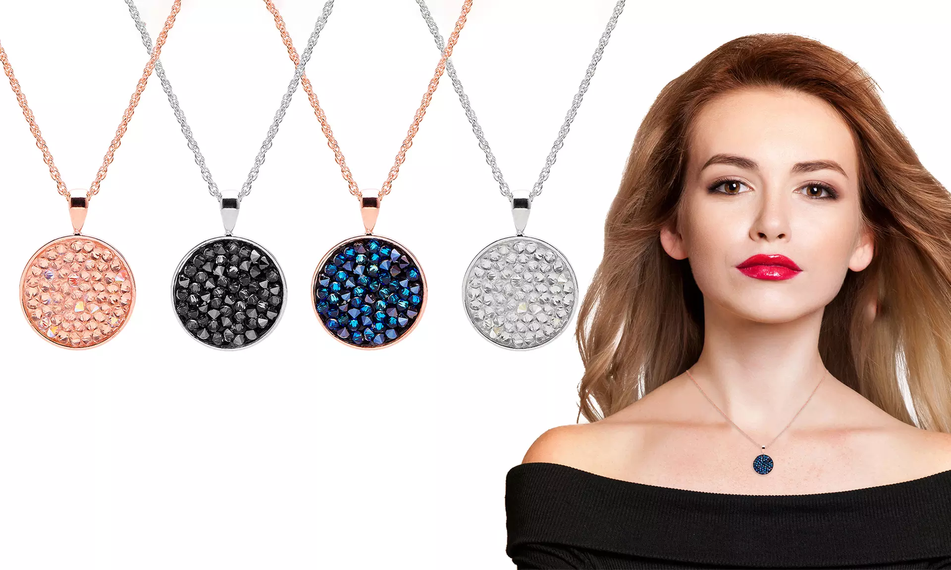 Collier avec pendentif plaqué or incrusté de « Cristal Rocks » Swarovski® - Primary Image