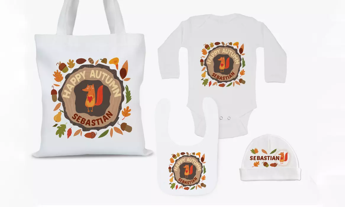 Personalized Tote Bag, Baby Bib, Baby Cap, Infant Romper, or All Four from Monogram Online (Up to 75% Off) - Primary Image