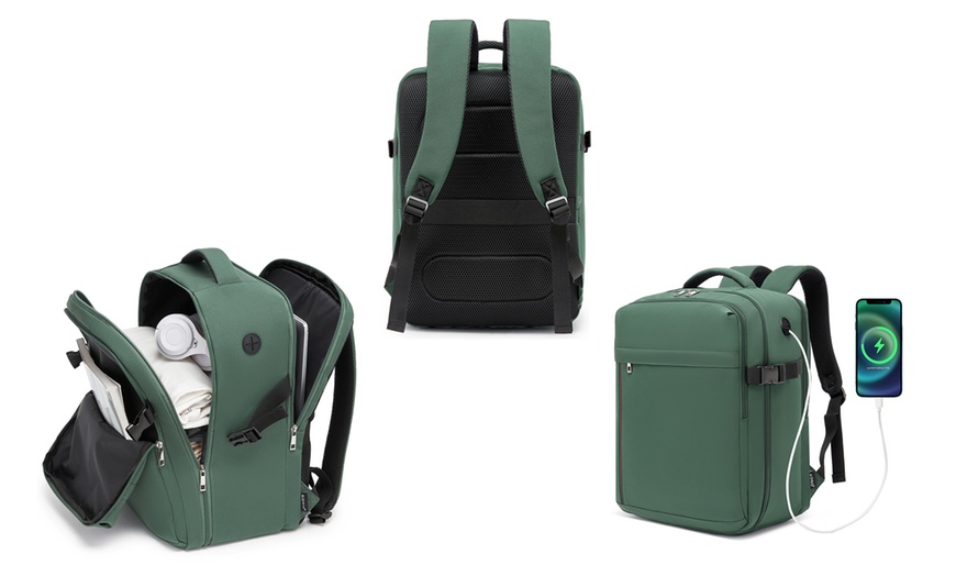 Image 7: Kabinen-Rucksack 15,6'' mit Laptopfach & Trolleygurt