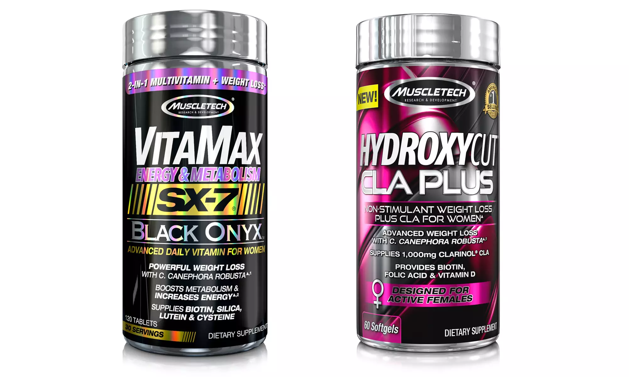 SX-7 Black Onyx Energy & Metabolism for Women and Hydroxycut CLA Plus - Primary Image